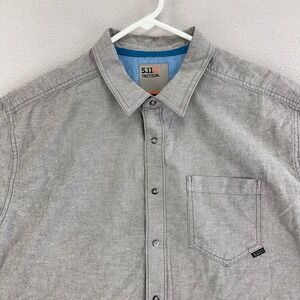 5.11‎ Tactical Snap Shirt Mens XL Grey Chambray Short Sleeve Button Up Civilian